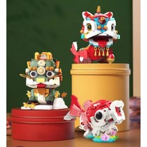 자키 블록 어린이 빌딩 완구 DIY 벽돌 중국 문화 Kylin Lion Lucky Koi 퍼즐 새해 선물 홀리데이 홈 장식 5130-5132, JK-5130-5132-no box