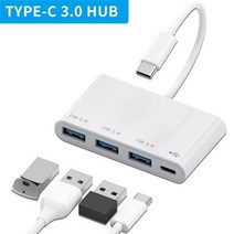 usb멀티허브 포트 노트북 PC Usb 3.0 허브 유형 c 4 멀티 스플리터 어댑터, C형 인터페이스
