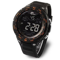 네파 월드타임 아웃도어 스포츠 등산 캠핑 남성 생활방수 전자 군인시계, 오렌지