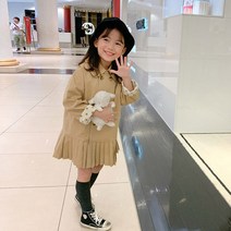 여아 바바리 치마 트렌치코트 가을 코트 코디 자켓 여아 플리츠 트렌치코트 북유럽 스타일 코트