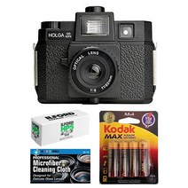 [미국정품매장] The Imaging World 가성비 추천 Holga 120GCFN 중간 사이즈 포맷 필름 카메라 내장 플래시 포함 일포드 HP5 120 검정색 앤 하얀색 코닥