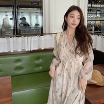 여름 프렌치 플라워 셔링 벌룬 소매 스트링 롱 원피스 럭셔리 여성 로맨틱 레이스 스커트