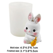토끼몰드 새해 선물 캔들몰드 3D 토끼 실리콘 케이크 장식 베이킹 금형 귀여운 양초 DIY 수제 비누 향기로운 석고 만들기 부활절, [03] C