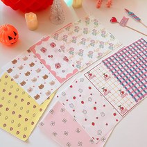 미니 코팅 유산지(20장 1세트), (5) 핑크 베어 20장, 1개