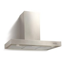 독일 Respecta 침니 후드 90 cm CH22098-90IXB 본체 배기관 150 mm 배기/재순환 모드 가능 풀아웃 샤프트 푸시버튼을 사용한 제어, 90cm