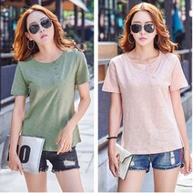 SINPAID 여성 반팔티 셔츠 티 여름 옷 반소매 티셔츠 면 린넨 여자 반팔