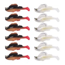 [QISHENG] 배스 루어 슬리퍼 바닥공략 스웜베이트 쉐드웜 소프트베이트 12개입 세트, TTY혼합 색상2#-6, 80mm/14g