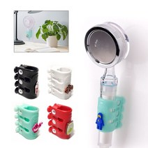 샤워기 거치대 흡착식 샤워기걸이 문어발홀더 붙이는 이지펑, 블랙