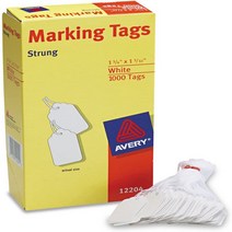 1000-pack AVERY White Marking Tags Strung Pack of 1000 (12204) 1 3/4 x 1 3/32 null, 1