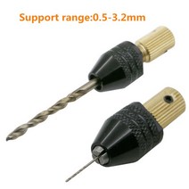 3.17mm 전동기축 미니척 고정장치 클램프 척어댑터 0.5mm-3.2mm 드릴비트 마이크로척 고정장치 소형 드릴 척 소형 드릴 척 핸드 드릴전기 드릴 도구용드릴비트세트어댑터, 1