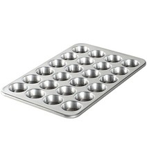 Nordic Ware 천연 알루미늄 상업용 쁘띠 머핀 팬 24컵