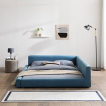 장인가구 아누스 아쿠아텍스 이지클린 저상형침대 퀸 Q_독립, 아쿠아블루