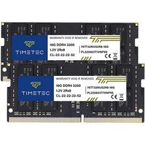 Timetec 32GB 키트(2x16GB) DDR4 3200MHz (DDR43200) PC425600 비 ECC 언버퍼드 1.2V CL22 2Rx8 듀얼 랭크 260핀 SODIMM