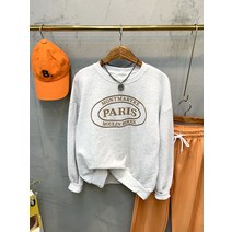 럭키567 / 패리스 발포레터링 루즈핏 맨투맨티셔츠