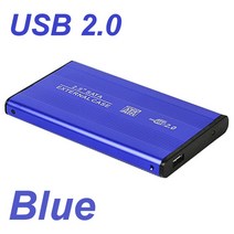 SATA케이블 사타 ssdUSB 3.0 2.0 2.5 인치 하드 드라이브 디스크 인클로저 HDD 외장 박스 케이스 알루미, 04 USB 2.0 Blue