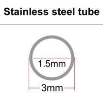 스텐파이프 구조용 원형 사각 봉 파이프 주름관 스틸 튜브 극세 튜브 외경 벽 두께 마이크로 직경 튜브, 3mm x 0.75mm, 50cm x 1개