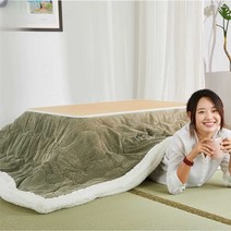 코타츠 일본식 히팅 테이블 다다미 겨울필수템 세트, PE 흰색 105x75cm 온열테이블+이불+바닥매트+히