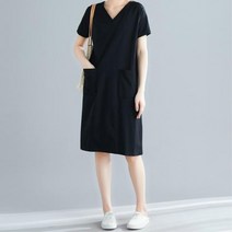 박시 편한 롱티 아줌마 일자 원피스 하늘하늘 휴가지