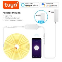 씽크대조명 책상조명 RGB LED 언더 캐비닛 조명 원격 제어 스트립 램프 투야 스마트 라이프 와이파이 주, 03 Warm White EU Plug_02 2M