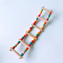 앵무새 나무 사다리 등반 장난감 매달려 다채로운 구슬 스탠드 용품, 03 6 ladders