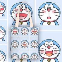 캔버스가방 에코백 대용량 크로스백 쇼핑백 러블리 도라에몽 시리즈 가방 여성토트백 학생 수업 가방 지퍼 에코백