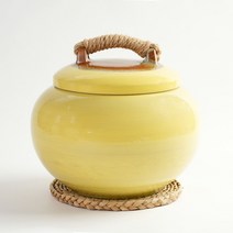 분청 노랑 무지 잡곡 단지 5kg 쌀독 현관 소금항아리