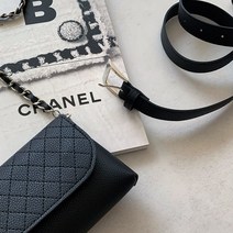 투웨이 골프 볼주머니 벨트+체인스트랩 구성 벨트백 체인백, 네이비