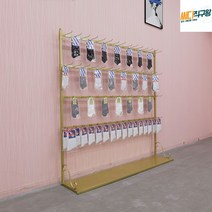 쥬얼리 진열대 간식 랙 쿠키 상품 스탠드 후크 빵 메탈랙 실버 과자 매장 양말, 나노골드 길이150 높이180 5단 75홀더