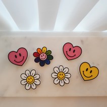 데이지꽃스마일 하트석고방향제 귀여운 차량방향제, 가든파티, 데이지꽃(화이트), 세로, 1개