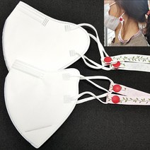 콩이네리본 마스크목걸이 마스크분실방지목걸이줄 마스크목걸이끈 마스크걸이 마스크줄 마스크스트랩 마스크고리 마스크끈, 1개, 레터링-크림
