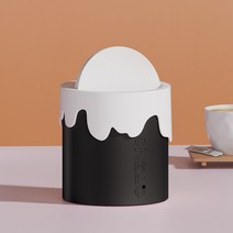 리빙쉘 귀여운 크림통 모형 휴지통, 1개, 블랙화이트