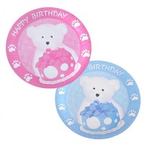 WDG151224곰돌이접시(6개입) 생일파티 돌잔치 피크닉 종이접시, 핑크