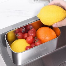 싱크대거름망 음식물찌꺼기 씽크대 거름통 스텐 망 물빠짐 탈수기 거치대 음쓰 처리기 코너 음식물쓰레기통 바스켓, 선택2.사각 거름통