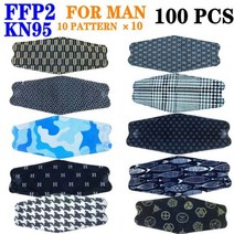 80 색상 FFP2 마스크 CE KN95 블랙 마스카라 승인 위생 보호 물고기 얼굴 FPP2 필터 호흡기, FY 100피스