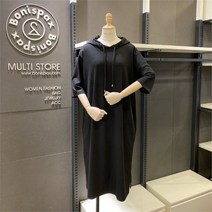 보니스팍스 NC02 배색 후드 롱 원피스 2 A38OP030