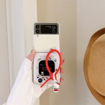 -무료배송- 힙한 레트로 핸드폰 zflip3 4 케이스 갤럭시 Z 지플립1 3 4 산리오 키티, 삼성 갤럭시 Z 플립3, 큰형 빅-레드 KT 고양이