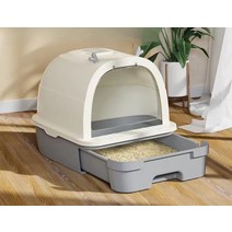 서랍식 이중 고양이화장실 배변훈련 화장실냄새 배변 고양이 에어씰 리터락커, 민트 서랍장-30근안