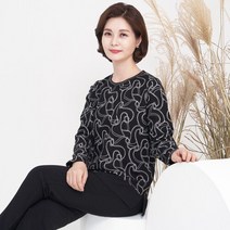 마담4060 엄마옷 웨이브겉기모티셔츠-XTE210047-