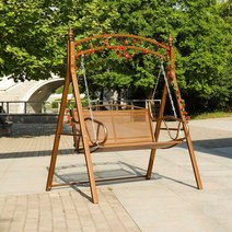 그네의자 흔들 야외 카페 원목 펜션 체어 벤치, B