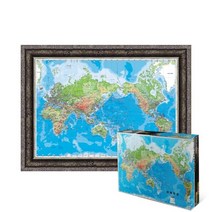 퍼즐피플 지도 퍼즐 모음 직소퍼즐, 세계지도 2000피스 액자포함(엔틱실버), 2000p