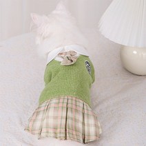 고양이 옷 소품 가을 을위한 귀여운 ragdoll을위한 따뜻한 피부 친화적 인 사랑스러운 의류 Blue Cat Kitten Dress ropa para gato, 01 Green, 02 S