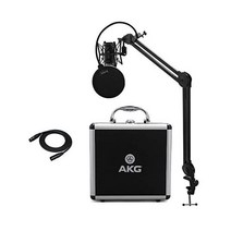 AKG 스튜디오 스탠드 팝 필터 및 XLR 케이블이 있는 P420 콘덴서 마이크 번들 (4개)