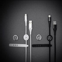 벤츠 마그네틱 홀더 USB to C타입 고속 충전케이블 데이터 전송 차량거치 분실방지 스트랩, 화이트