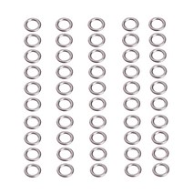 50pcs 낚시 솔리드 스테인리스 스틸 스냅 스플릿 링 루어 태클 커넥터, M