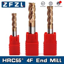HRC55 카바이드 엔드밀 120mm 엔드밀 4 플루트 밀링 커터 합금 코팅 텅스텐강 절삭 공구 CNC 가공 엔드밀, 60.8X8DX75L4F - 10PCS