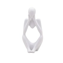 조각상 인테리어조형물 장식용동상 사상가 추상 그림 조각 작은 장식품 수지 집 공예 가정 장식 현대 인형 내부, 하얀