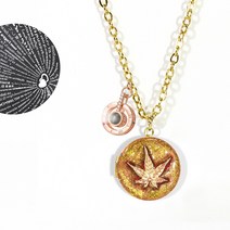 100가지 언어로 사랑해 사진목걸이 Round Rose 25mm 단풍 + 전사서비스