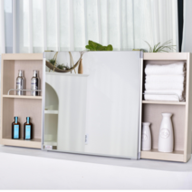 바스퍼 세로 600 댐퍼형 화장실슬라이드장 슬라이드장 욕실거울 슬라이딩장 욕실수납장 욕실장, 1300X600, 실버
