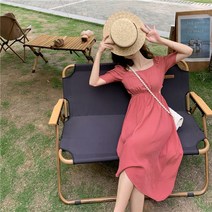 ~~~ 2021 여 름 신 상 퍼 프 소 매 허 벤 룩 펑칭 디 자 인 소 크 라 우 드 프 렌 치 원 피