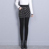 여성 보온 가을 겨울 2019 기모 포함 페이 크 레이 여자치마바지